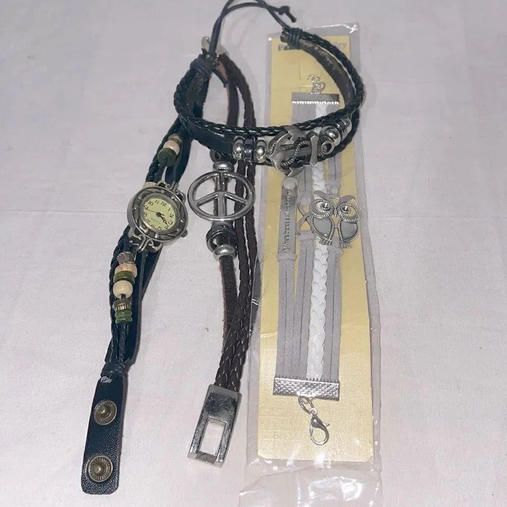 4 multi strap leather bracelets